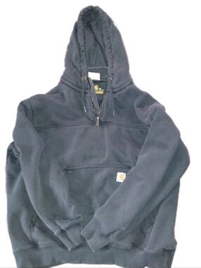 Carhartt Dark Gray Original Fit Hooded Work Sweatshirt Heavy Duty Very Warm